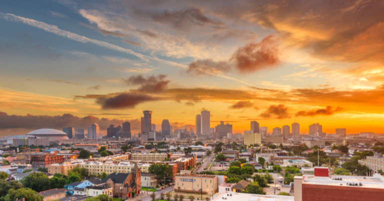 New Orleans Downtown Skyline at Dusk